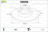 VALEO 186598 - Front Brake Disc for 206 Hatchback, Sedan, & Sw — Brake Rotors & Drums