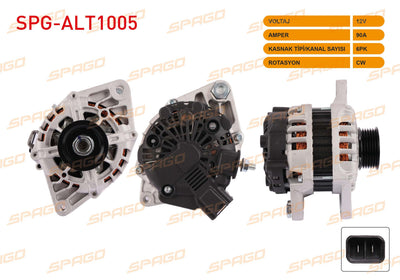 SPAGO SPG-ALT1005 Alternator 12V 90A 6Pk (Alt8912) Accent 10-18- i20 08-15- i30 08-12 / Ceed 06-12-Cera — Starting & Charging