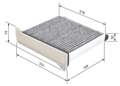 Bosch 1987432426 Cabin Air Filter with Carbon Mitsubishi L200 CR 06- Lancer 04- Outlander Grandis 03-