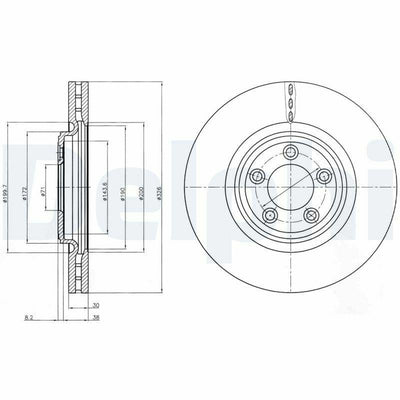 Delphi BG4203C - Ventilated Brake Disc for 2006 Jaguar S-Type XF — Brake Rotors & Drums