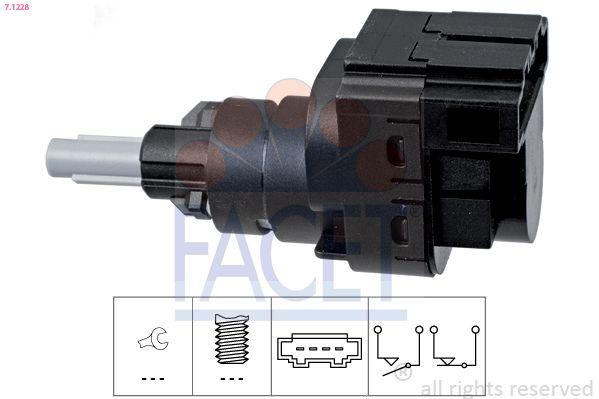 Facet 7.1228 Brake Pedal Switch Polo 95-10 Touran 03-06 Cordoba 03-09 Ibiza 02-10 Fabia 00-15 Octavia 04-08