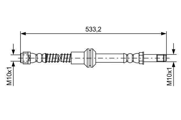 Bosch 1987481609 Brake Hose Front Mercedes C218/W212/S212 11-17 — Brake Hydraulics