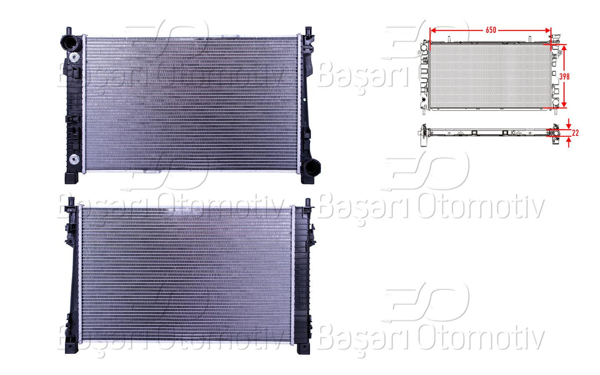 Wisco 3113017-00 Su Radiator Brazing Mt-At 650X398x26 mm Mercedes-Benz 203 C200 01 > — Radiators & Fans