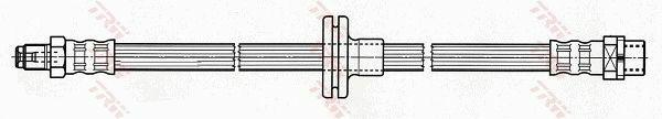 trw phb442 brake hose for bmw x5, close-up of trw phb442 brake hose TRW PHB442 Brake Hose for BMW X5 (E53) 00 - | 20.08 in Length TRW PHB442 Brake Hose for BMW X5 E53 trw, brake-hose, bmw-x5-e53, automotive-parts, car-maintenance, bmw-accessories, car-owners, bwm-enthusiasts, brake-parts, ai-generated