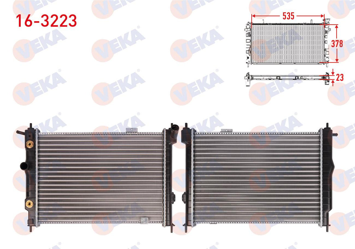 Veka 16-3223 Su Radiator Mechanical Opel Astra F 1.4i A-T 1991-1998 — Radiators & Fans