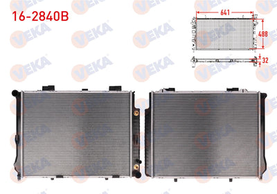 Veka 16-2840B Water Radiator Brazing Mercedes E Class (W210) E 200 Compressor A-T Ac + /-1995-2002 — Radiators & Fans