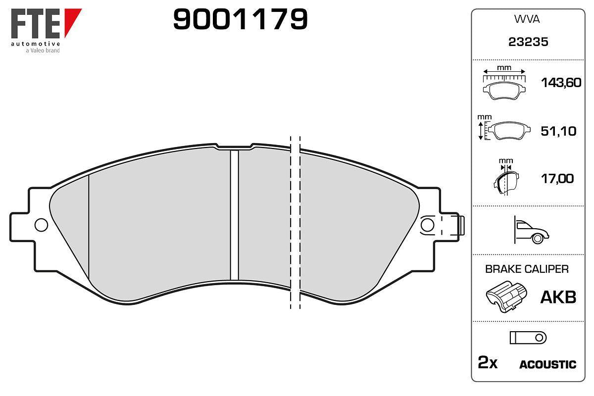 Fte 9001179 Front Brake Pad Leganza 2.0 16V 06 / 97 12 / 02 2,2 04 / 99 > — Brake Pads