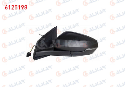 Alkar 6125198 Outer Rear View Mirror Left Electric Aspheric Heated with Turn Signal 6 Pin Volkswa — Tail, Signal & Reflectors