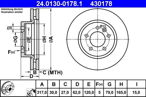 ATE 24.0130-0178.1 Brake Disc — Brake Rotors & Drums