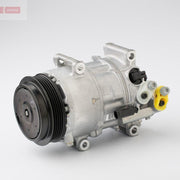 denso dcp17070 ac compressor, close up of denso ac compressor DENSO DCP17070 AC Compressor - 05-A-Series (W169) for Car Owners & Mechanics DENSO DCP17070 AC Compressor 05-A-Series | W169 denso, ac-compressor, auto-parts, car-repair, mechanics, car-owners, r134a, ac-system, oe-replacement, ai-generated