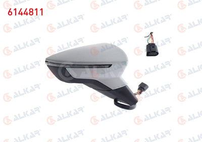 Alkar 6144811 Outer Rear View Mirror Right Electric Heated Primed with Turn Signal 6 Pin Seat Ibi — Tail, Signal & Reflectors