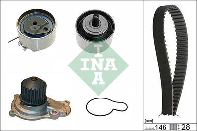 INA 530064130 Timing Belt Tensioner Set + Water Pump Chrysler Pt Cruiser 2.4 00-10 Sebring 01-08 Je — Water Pump & Thermostat