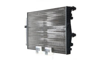 behr coolant radiator for vw golf passat tiguan, close-up of behr CR2055001S radiator BEHR CR2055001S Coolant Radiator - Durable Plastic Design for VW Golf, Passat, Tiguan, Audi, Seat | Size: 25.6 x 17.8 x 0.9 in BEHR Coolant Radiator for VW Golf, Passat, Tiguan behr, coolant-radiator, vw-golf, vwpassat, vw-tiguan, audi-a3, seat-leon, skoda-octavia, car-parts, ai-generated