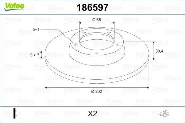 VALEO 186597 Brake Disc — Brake Rotors & Drums