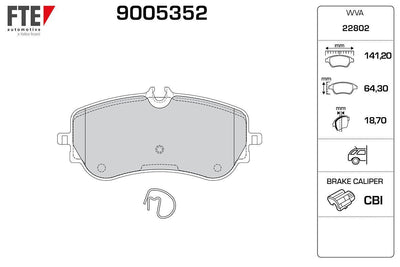Fte 9005352 Brake Pad Amarok / Crar / Grand California 17 > Rear — Brake Pads