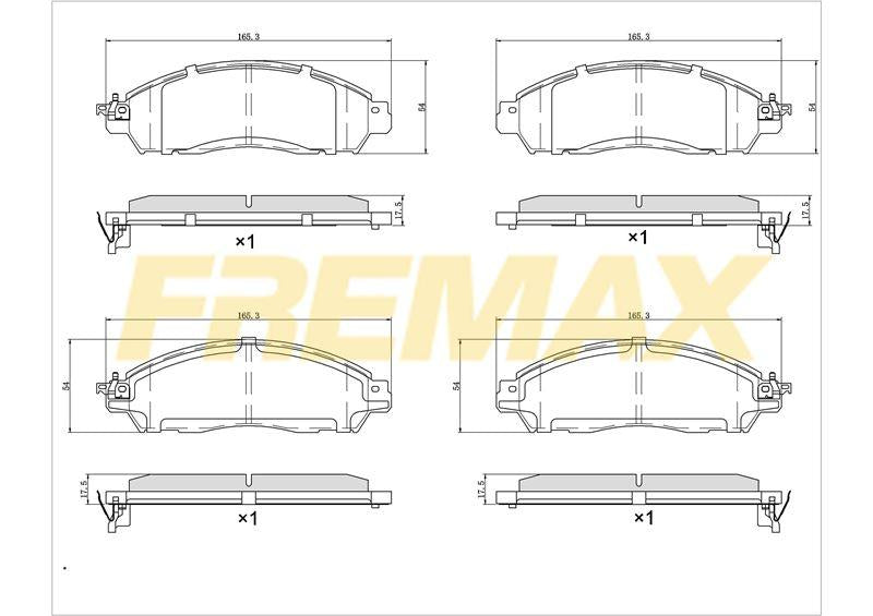 Fremax FBP-2610 Front Brake Pad (Carbon Formula) Nissan Navara 2.3 dCi 2016 > — Brake Pads