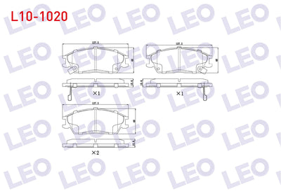 LEO L10-1020 Brake Pad Front with Wear Indicator Accent I 1.3i 1994-20000 / 1.5i 1994-2000 / Excel 1.3i 1990-199 — Brake Pads