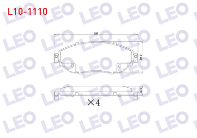 LEO L10-1110 Brake Pad Front Renault Traffic III 1.6 dCi 2014-/ Opel Vivaro (X83) 1.6 CDTi 2015 — Brake Pads