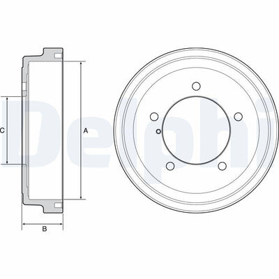 Delphi BF531 Brake Drum Suzuki Grand Vitara 98- — Brake Rotors & Drums