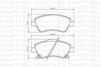 Kraftvoll 07010088 Brake Pad Front Corolla D4d 07-12 Auris D4d 07-12 Corolla 1.4 D4d 2013- — Brake Pads
