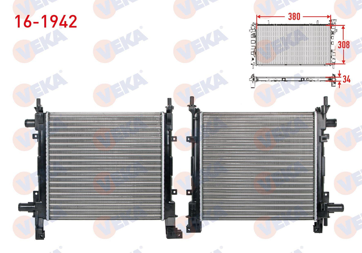 Veka 16-1942 Su Radiator Mechanical Ford Ka 1.3 M-T 1996-2001 — Radiators & Fans